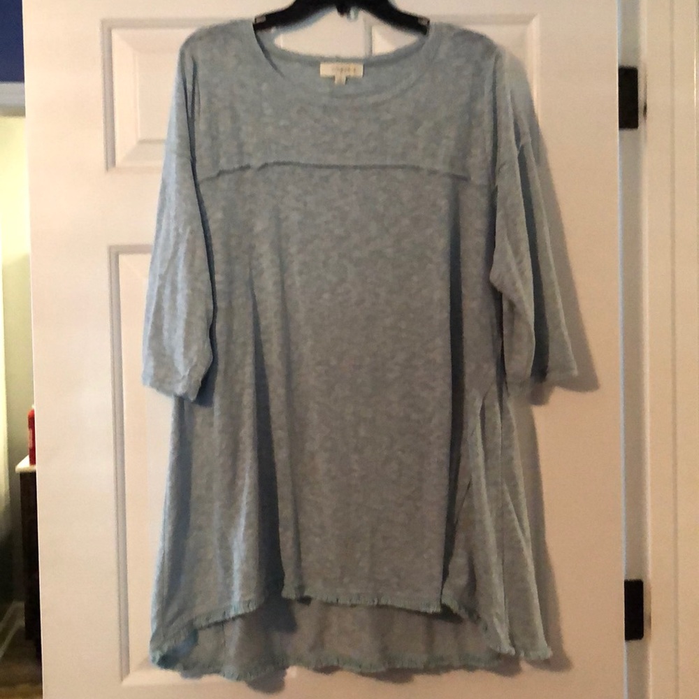 Umgee Dusty Blue Tunic Top